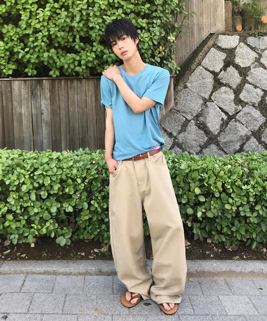 SIGNATURE Summer Wide Curved Dart Cotton Pants [Beige]