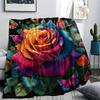 Flower Print Flannel Blanket, High quality Comfortable for All Seasons, Home Decor, Warmth and Comfort, Perfect for Christmas Gifts