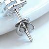 1 Pair Stud Earrings Square Geometric White Cubic Zirconia Clear Ice-Like Stone Ear Studs Retro French Style Jewelry Accessories