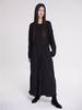Mermer (2 Colors) Wrinkle Dress Long Sleeve_Black/Khaki Gray