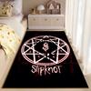 Area Rug, Slipknot White Red Nonagram Star Logo Numbered Black Occult Print, Man Cave Decor, Non-Slip Mat
