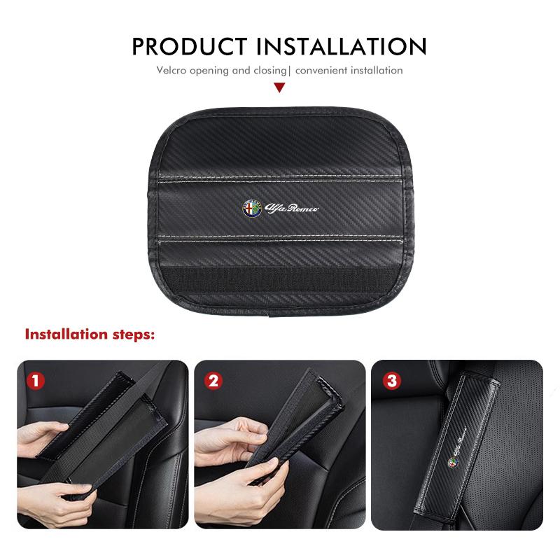 FJWXM1 Car Seat Belt Cover Shoulder Pad Protector Cover Safety Belt Padding Pad Cushion For Alfa Romeo Giulietta GT 159 147 156 Mito