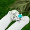 925 Sterling Silver Round Santa Rosa Turquoise Stone Boho Wedding Ethnic Pendant