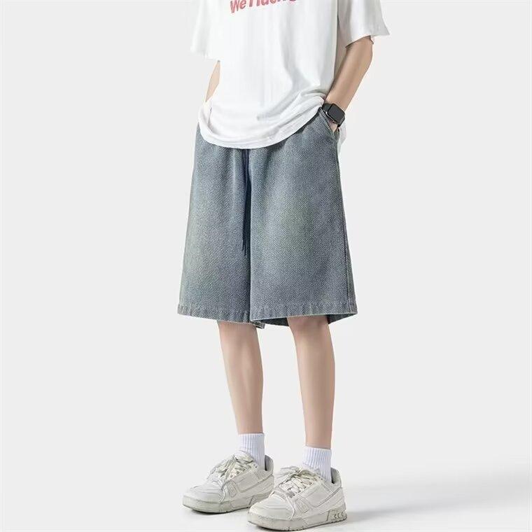 

Новые летние джинсовые шорты с узором «Звездное небо», мужские свободные брюки, дизайн в стиле хай-стрит, красивые, универсальные, длиной до колена 3XL