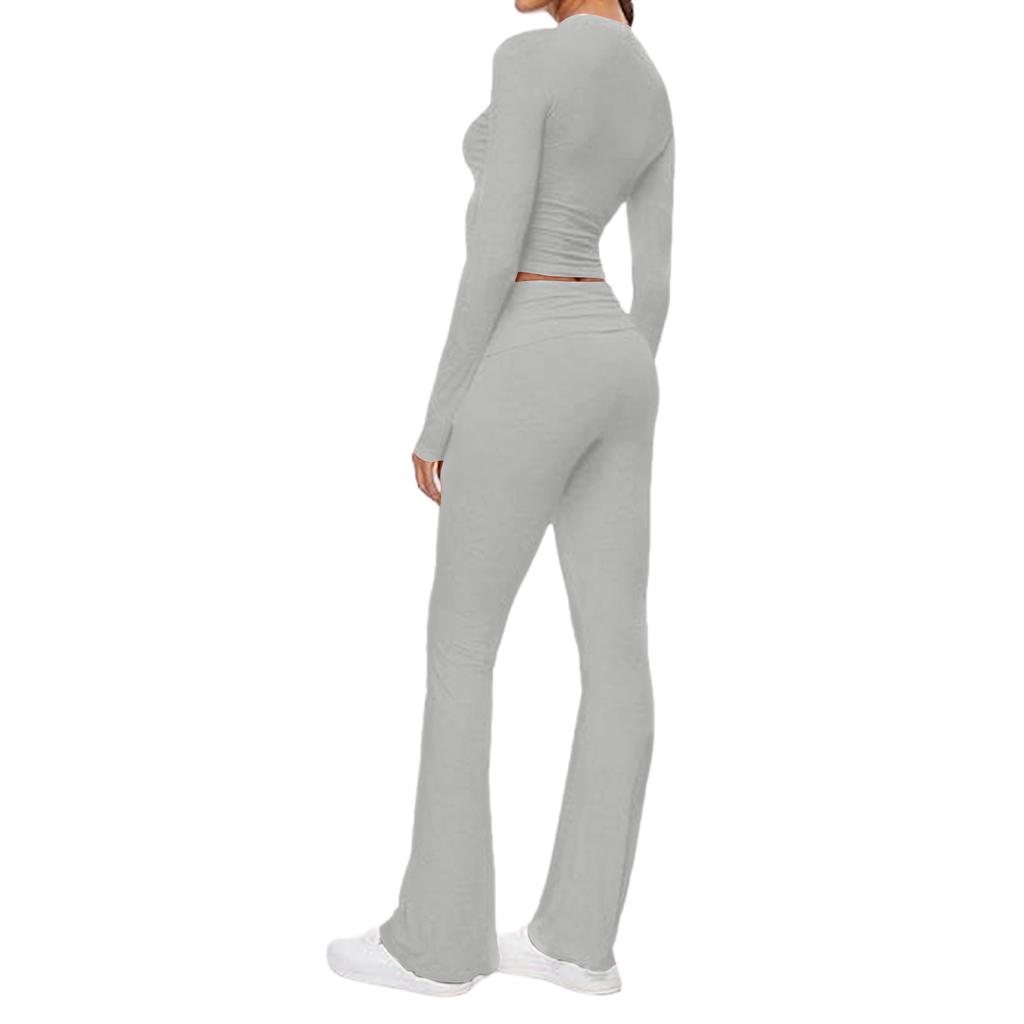 Women's Color Casual Top Pants Fashion Two-piece Set