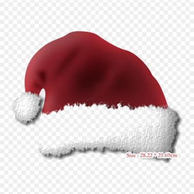 Gorrito De Navidad Santa Claus Bonnet Iron On Heat Transfer Printing Vinyl Patches Sticker for Clothes DIY Appliques Washable Patches