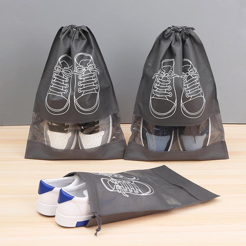 Non-Woven Shoe Storage Bag - Dust & Moisture-Proof Travel & Home Organizer with Transparent Cover