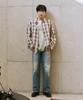 Burkeru Wide L-Tone Distressed Denim Pants Light Indigo