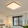 Ultra-Thin Mid-Century Walnut Ceiling Light for Bedroom & Living Room - Full Spectrum Eye Protection