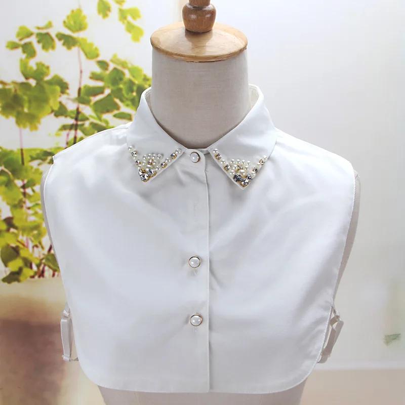 Идеальное сочетание Взрослый Черный Белый Накладной Воротник Женский Корейский Шифон Съемный Полублузка Топы Съемный Лацкан Рубашка Фейковые Воротники