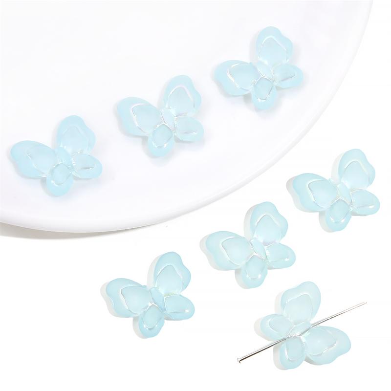 

500 г Посеребренные Матовые Акриловые Бусины-Шармы в виде Бабочек Разделительные Бусины для Ожерелья Браслета Брелока DIY Изготовления Ювелирных Изделий 21x18mm 500g светло-синий