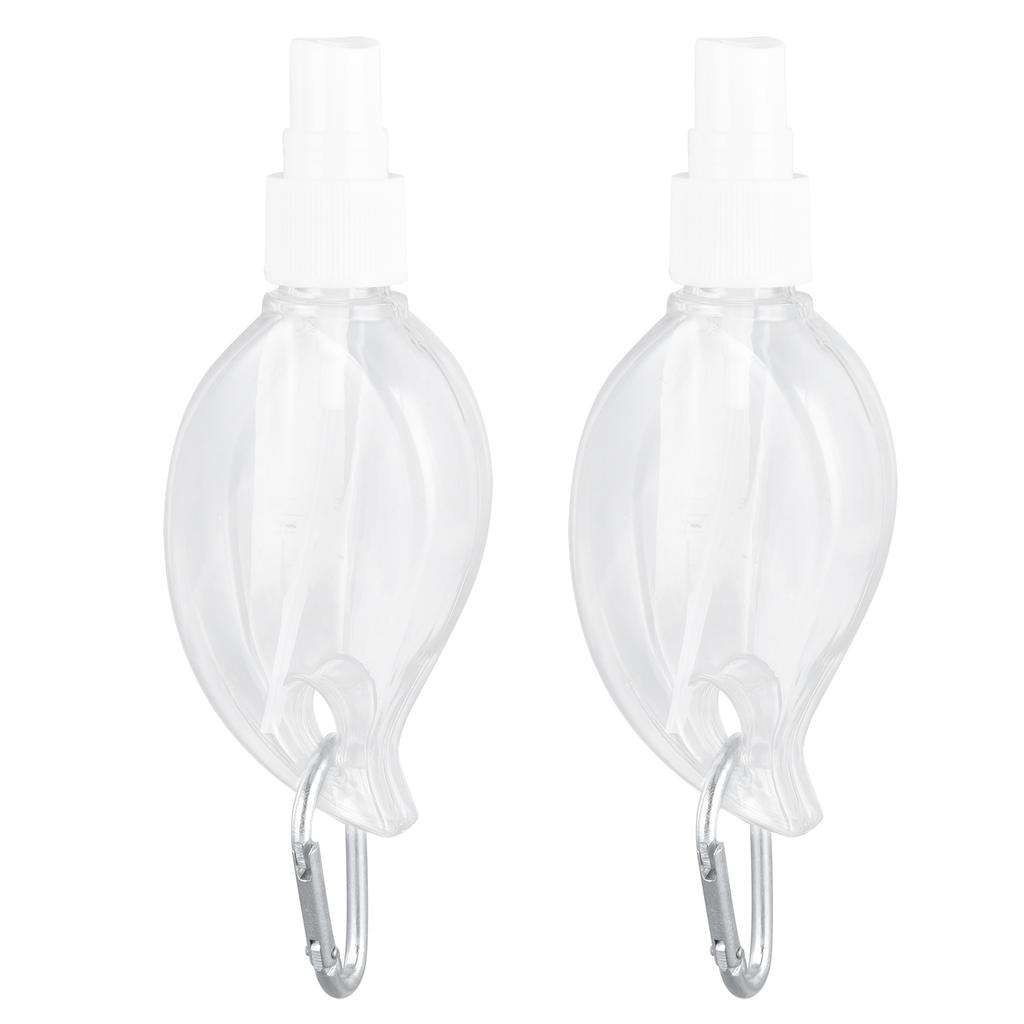 2 Pcs 50ml Travel Keychain Bottles Portable Plastic Clear Leakproof Refillable Empty Squeeze Container for Hand
