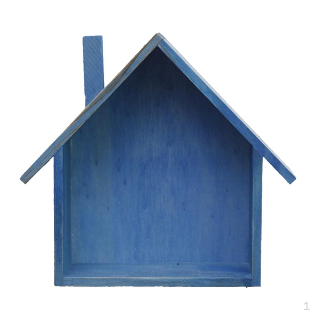 Display Shelf Wood House Shape
