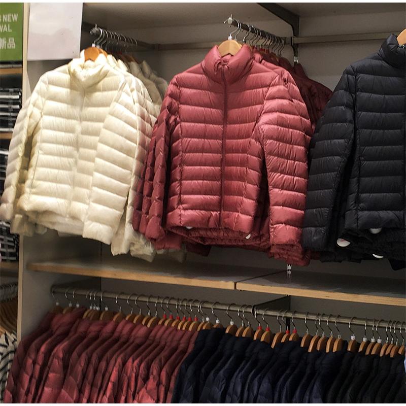 Women's Lightweight Long-Sleeve Water-Resistant Jacket Warm Slim Stand Up Collar Zipper Coat