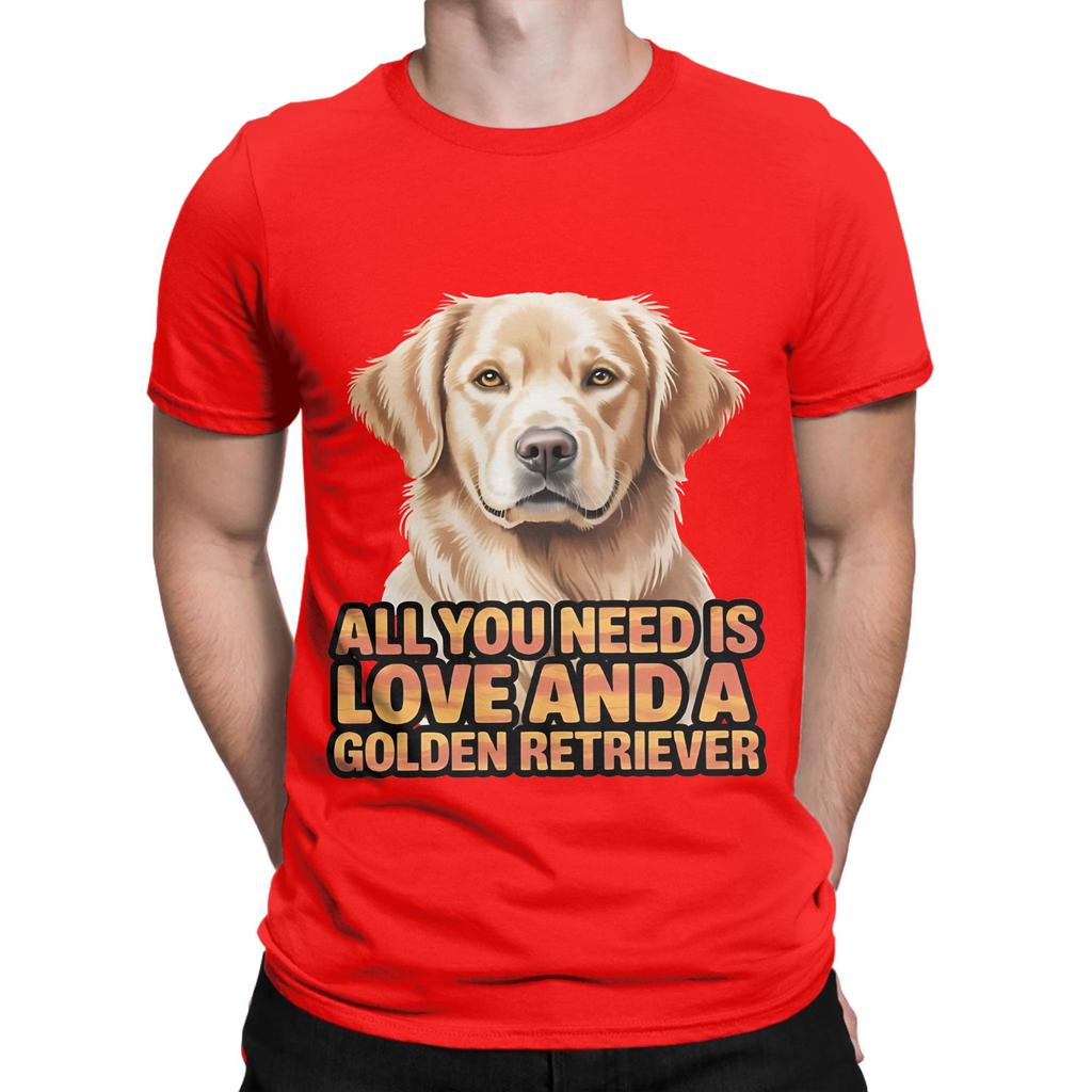Pet Owner Design All You Need Is Love And Golden Retriever Funny Graphic 100 Cotton TShirt gloden retirever Tops Tees For Unisex
