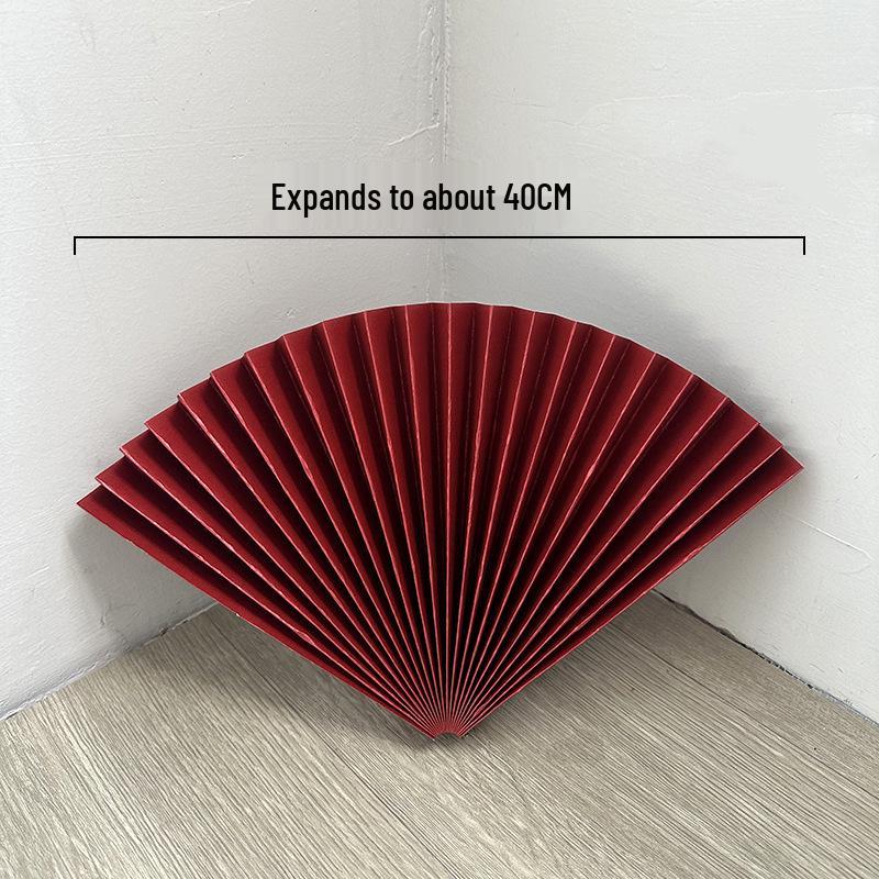 Roter halbkreisförmiger Bambuspapierfächer für Hochzeits- und Eventdekoration