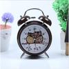 European-style Gift Creative Watch 4-inch Metal Spray Painted Owl Luminous Alarm Clock