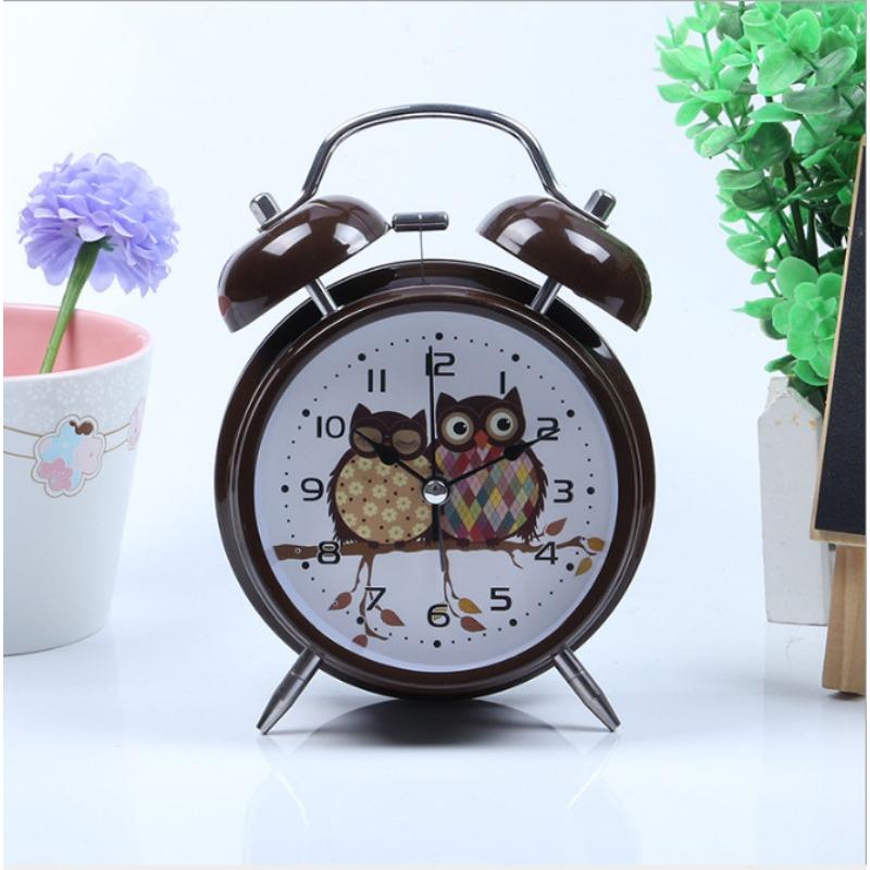 

Креативные часы-подарок в европейском стиле, 4-дюймовый металлический распылитель, светящийся будильник в виде совы
