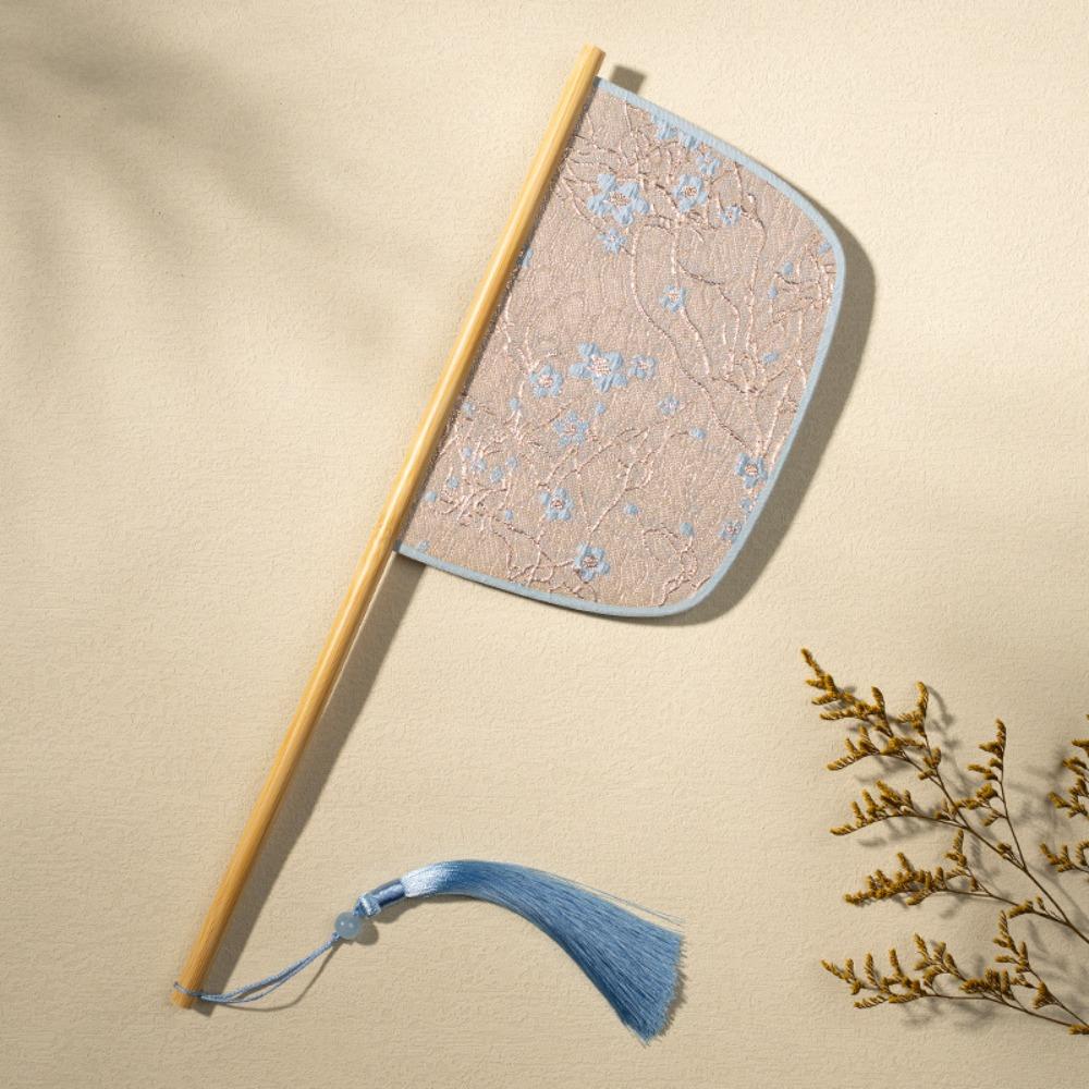 Long Handle Chinese Style Fan Exquisite Decorative Fan Home Decoration Hand Held Fans  Summer