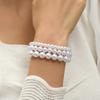 5-10mm Imitation Pearl Beads Free Adjust 18cm Girth Elastic Bracelet for Women Various Sizes or Chain Wedding Gift