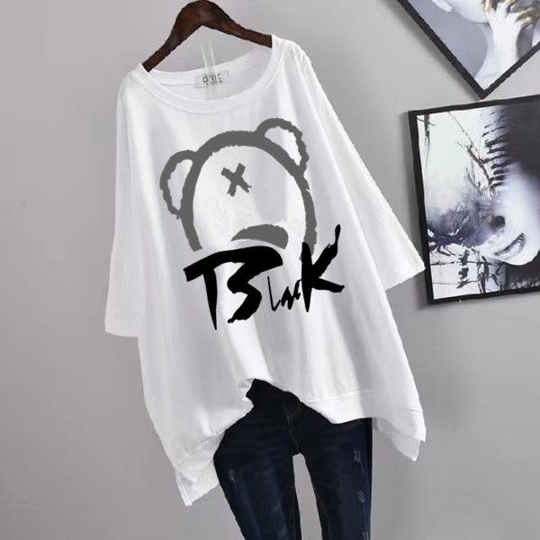 Women's Casual Loose Mid-Length Short-Sleeve T-Shirt