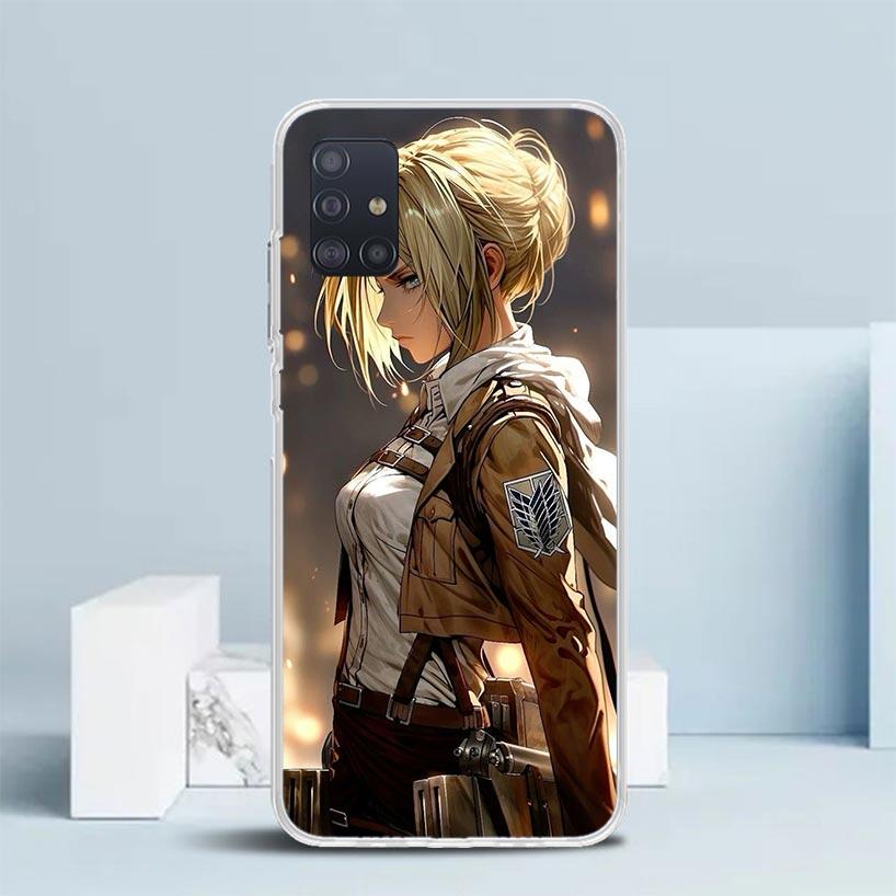 A-Attack on T-Titan Annie Mikasa Soft Cover for Samsung Galaxy A12 A22 A32 A52 A72 A02S Phone Case Note 20 Ultra 10 S10 Plus A51