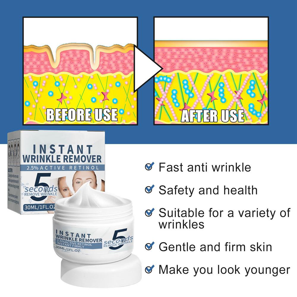 5 Seconds Instant Wrinkle Remover Face Cream Firming Anti Aging Lifting Moisturizing Facial Cream Remove Fine Line Skin Care