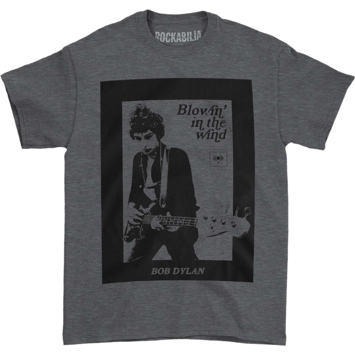 Men s Bob Dylan Guitar Photo Slim Fit T-shirt XX-Large Charcoal S