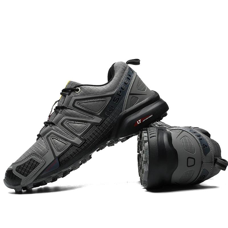 Men's Waterproof Hiking Shoes Outdoor Training Shoes Lace Up Anti Slip Climbing Shoes Wear-resistant Hunting Climbing Sneakers