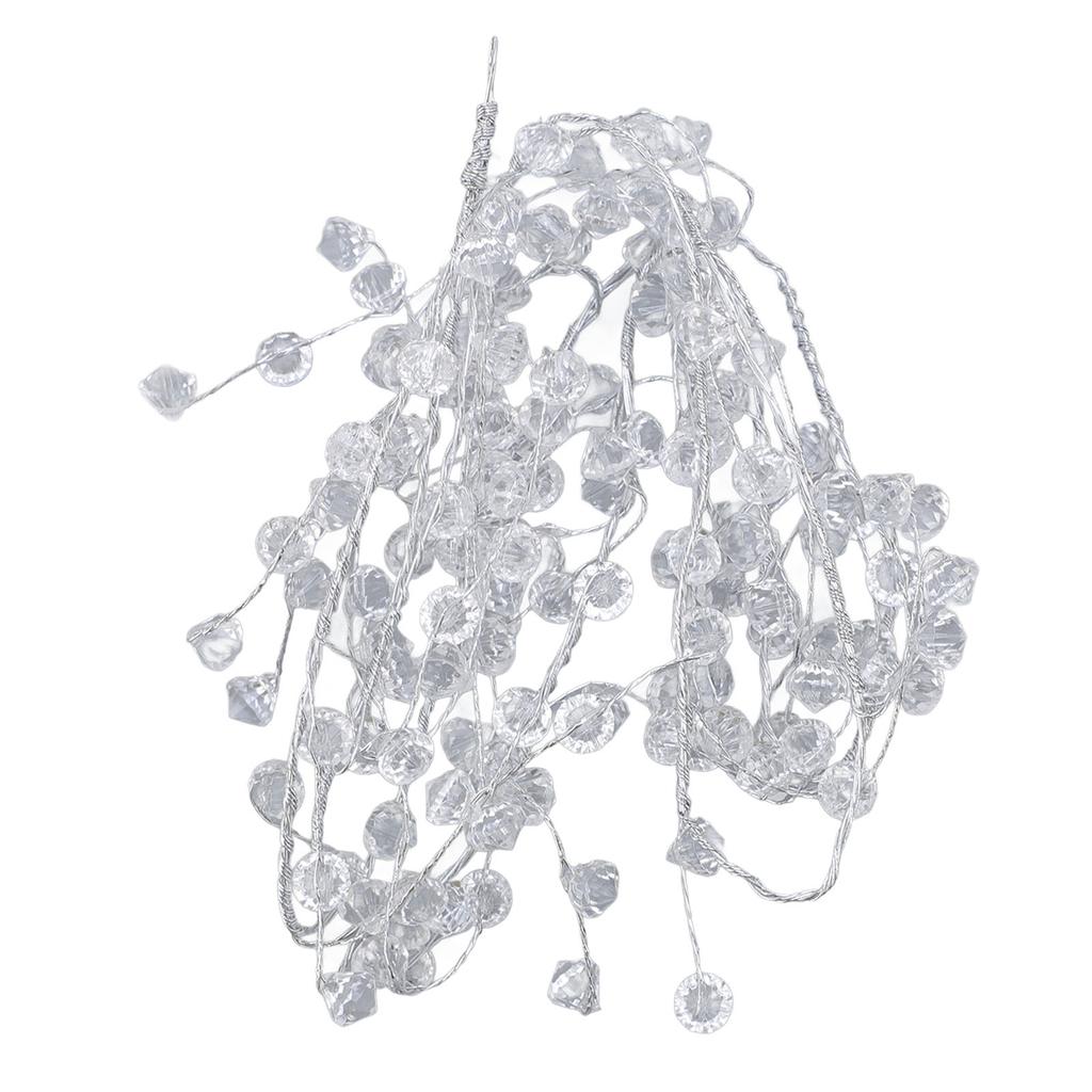 1.2m Ice Wire Clear Garland Flexible Wire Decorative Jewel Bead Garland for Stage Light Crafts