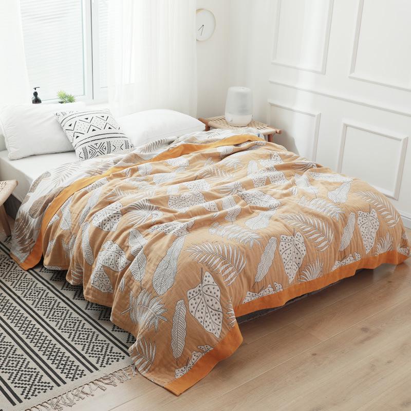 Five-Layer Pure Cotton Gauze Towel Blanket - Lightweight Summer Cover for Adults