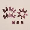 European And American Style Solid Color Cherries Red Flash Manicure White Spice Girl Glitter Powder Fake Nails Wear Nail Pads 24