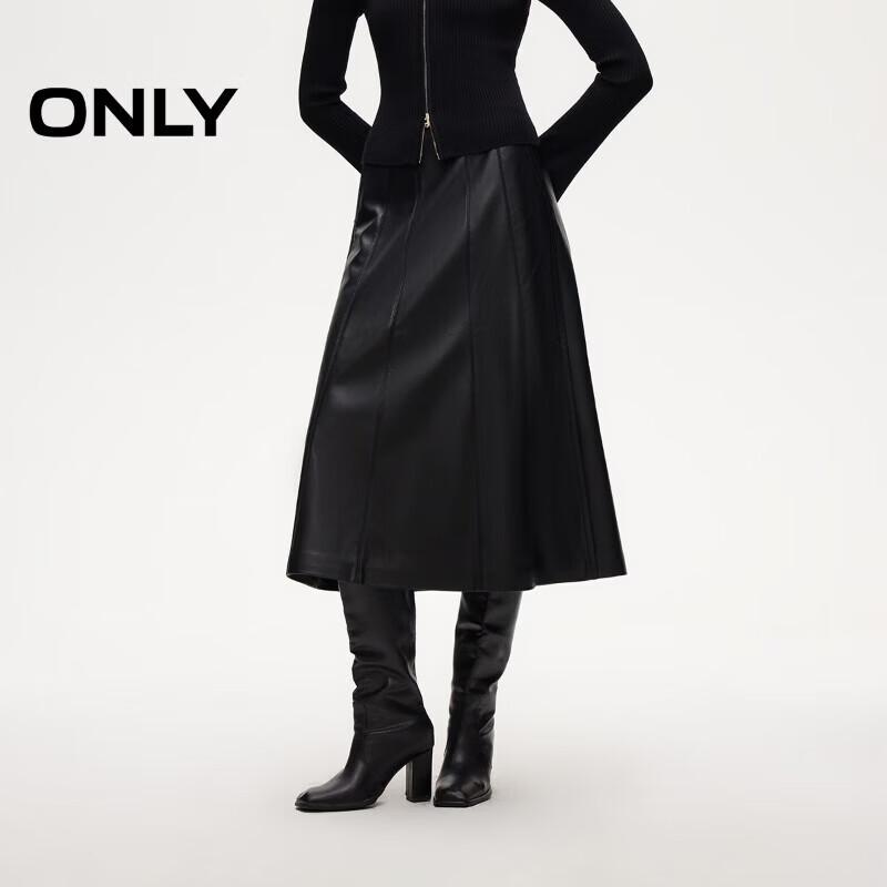 ONLY Women s A-Line PU Midi Skirt XS