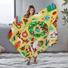 Cozy Christmas Throw Blanket Soft Flannel Festive Holiday Decor Gift Warm Winter Bedspread Couch Cover Home Decor