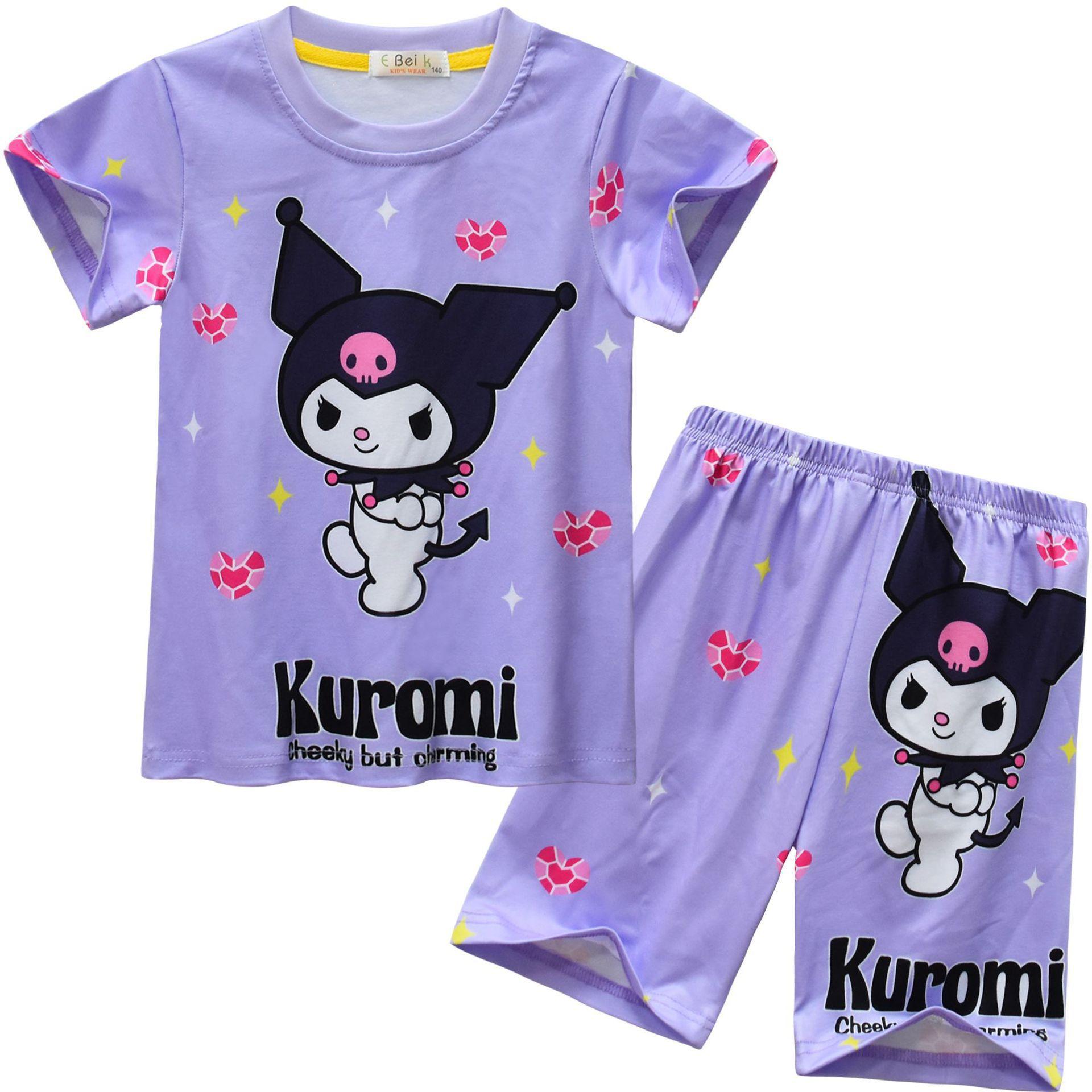 

Short-Sleeved Cartoon Digital Printing, Middle-Aged And Older Children S Clothing, Short-Sleeved Loungewear Set 92285 110