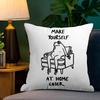 Humorous Slogan Nice Bum Cartoon Prints Pillow Cover Design Cushion Cover Decor Holiday Decorati