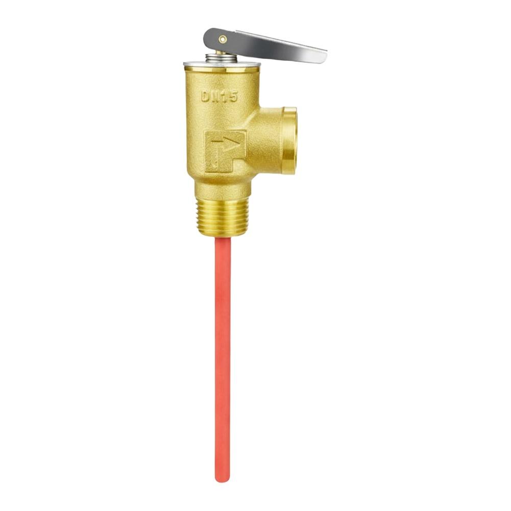 Temperature and Pressure Safety Valve DN15 for Electric Boilers Brass Pressure Relief Valve to Safeguard Heating Systems