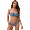 Print Two Piece Swimsuit Women Sexy Bikini Ear Edge Swimsuit