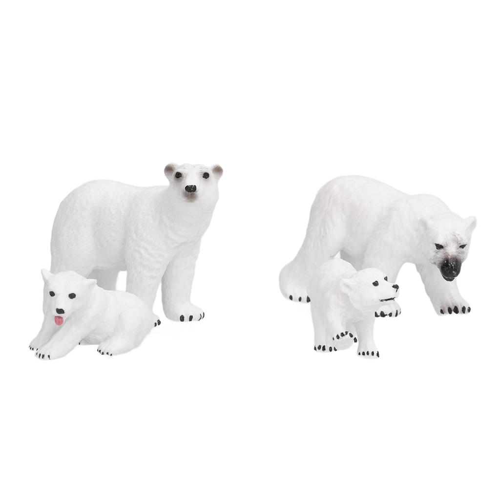 Lifelike White Bear Model Educational Ocean Animal Figures Model White Bear Decoration6pcs
