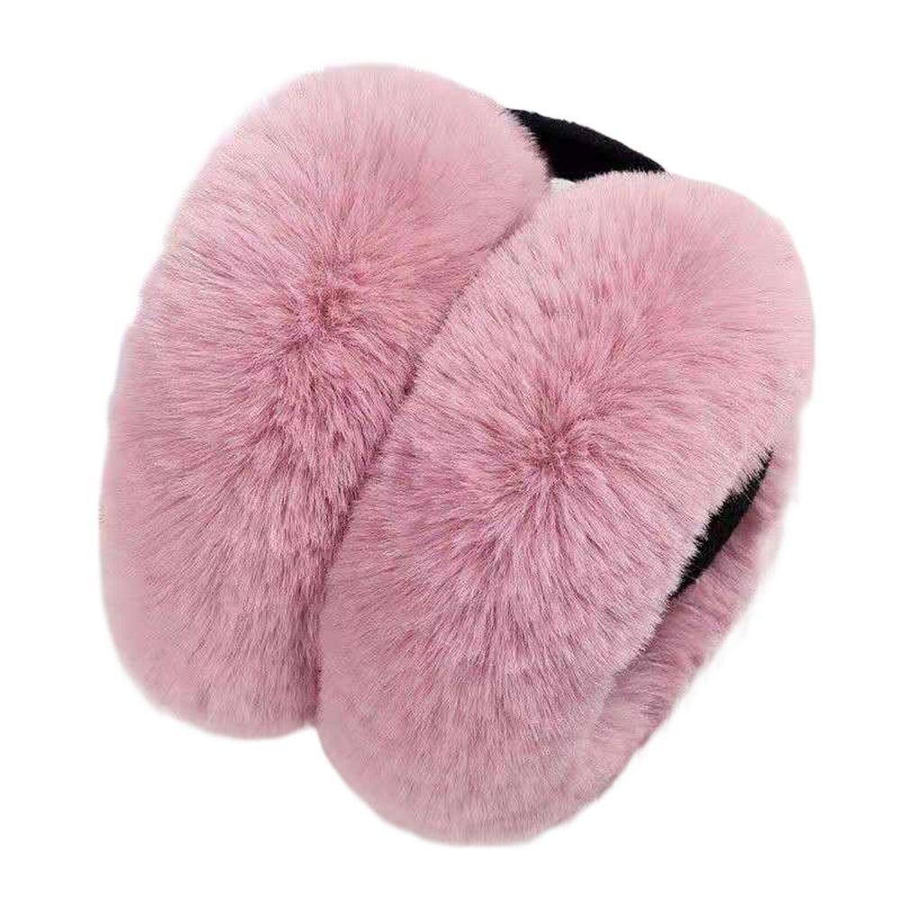 

Теплые Удобные Складные Плюшевые Зимостойкие Зимние Наушники-Муфты для Ушей Защита Ушей Девочка Студент темно-розовый