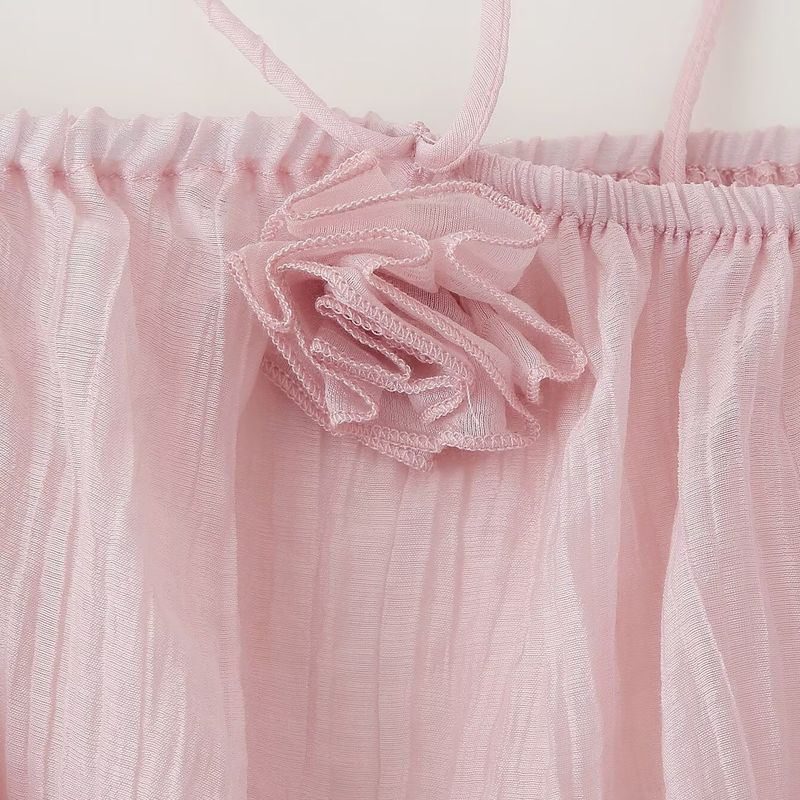 Kaslead New Arrival Women's Clothing Fashion Style Fashion Minimalist Three-Dimensional Flower Ruched Texture Ruffles Dress