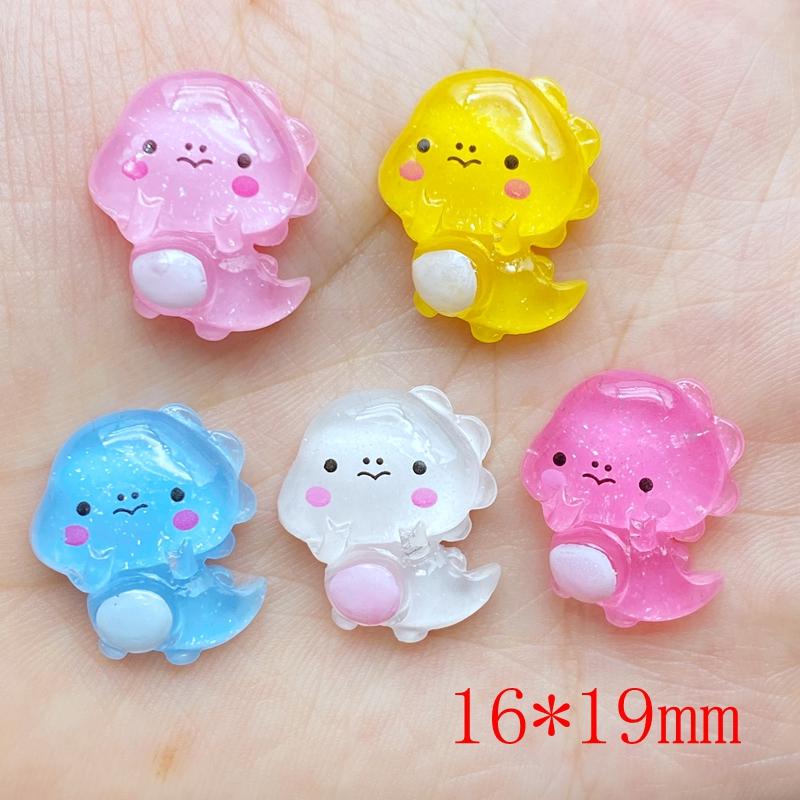 20Pcs Resin Lovely Mixed Jelly Dinosaur Flatback Cabochon Scrapbook Kawaii DIY Embellishments Accessories C86