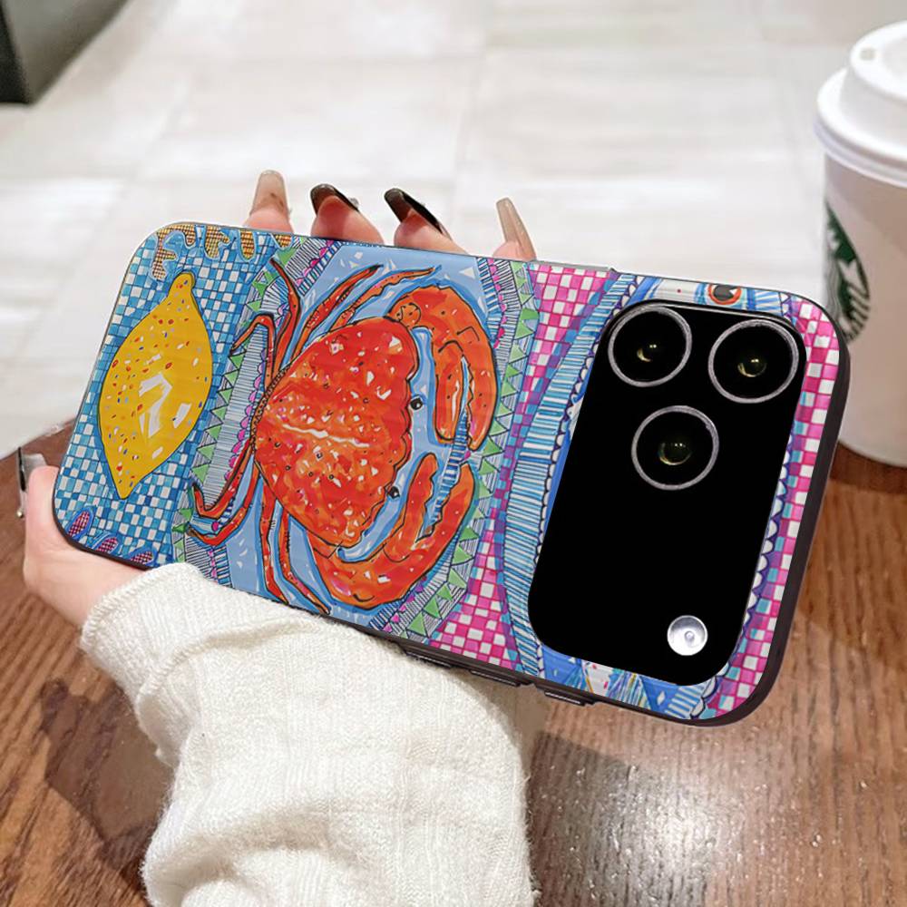 

Sardines Fish Art For Phone 17 16 15 14 13 12 11 Pro Max Plus Pro Air Phone Case Corrugated Stripe Back Cover iPhone 17