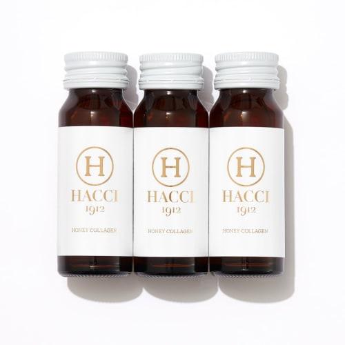 HACCI Honey Collagen 3-Bottle Set (30mL X 3 Bottles) with Shopping Bag, Moisturizing, Skin-Beautifying, Formulated with Fresh Royal Jelly, Award-Winni