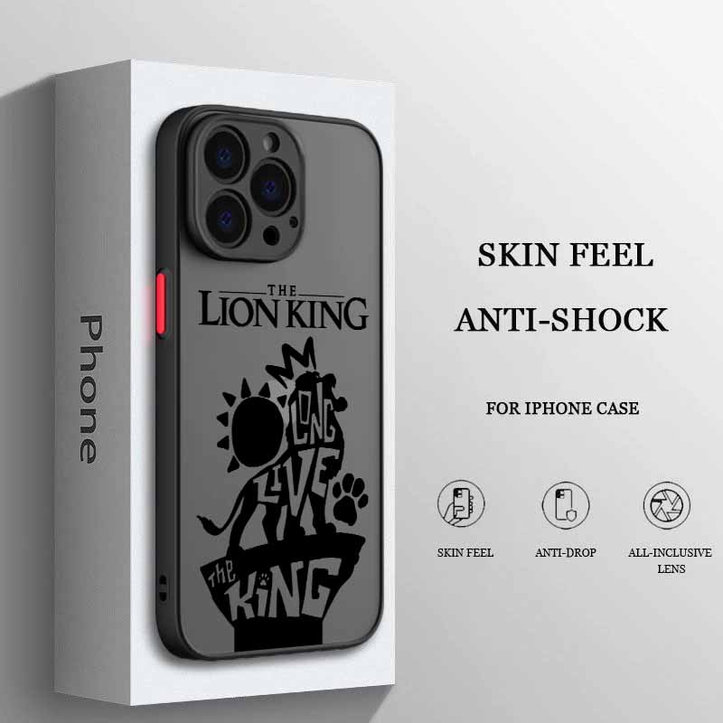 Cute The Lion King For iPhone 17 Air 16E 16 15 14 13 12 11 8 7 Mini Pro Max Plus Frosted Translucent Soft Phone Case