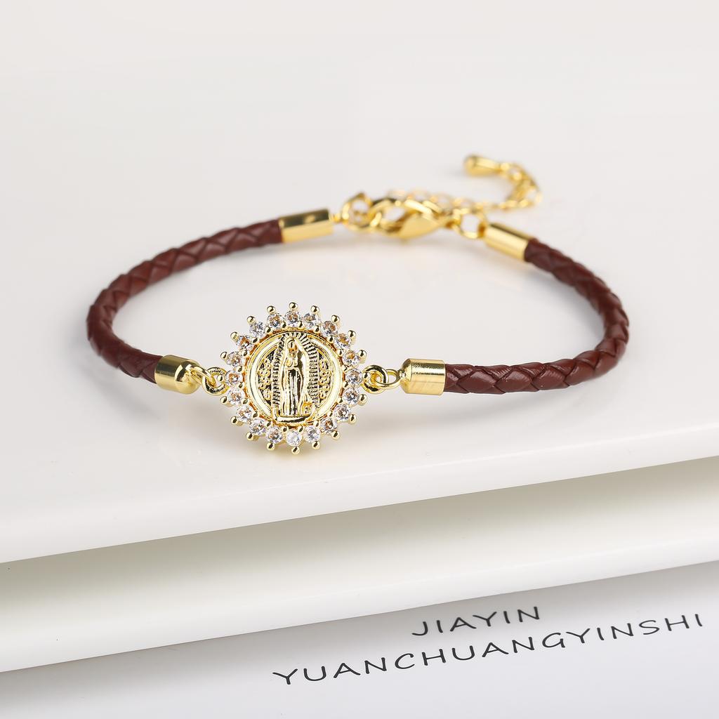New Design Rosette Chain Virgin Mary Bracelet Fashion Woman Adjustable Bracelet Delicate Birthday Party Jewelry Gift Wholesale