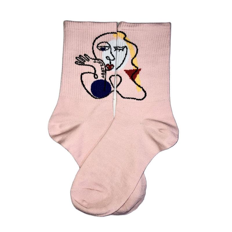 New Cyberpunk Style White Cartoon Gameing Socks for Men and Women Game Over Socks Cotton Women Ins Style Funny Happy Socks