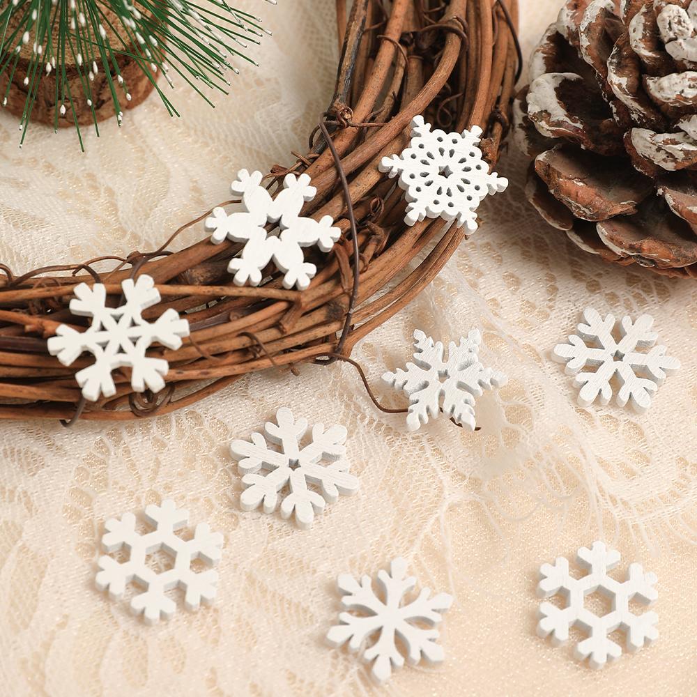 50Pcs Mini Snowflake Sky Decoration Christmas Decor Home Room Decor DIY Craft Christmas Tree Winter Party Dining Table Accessory