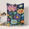1pc Floral Fantasy Lightweight Flannel Blanket, Comfortable and Warm Blanket, for Office and Camping Sofa Bed, Livingroom048