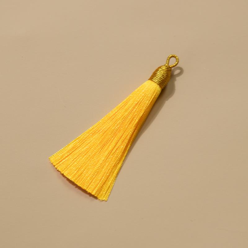 8Cm Pull Ring Gold Silk Threaded Cap Fringed Spike Polyester Fringed Antique Hanging Spike Bookmark Sachet Jewelry Accessories